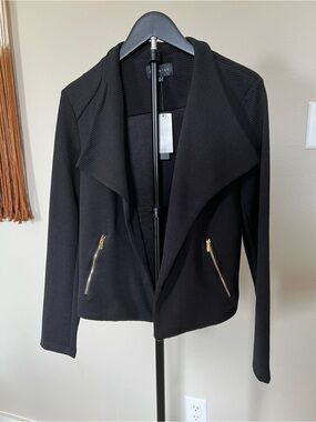 Premise Black Open-Front Women's Jacket with Zip Pockets